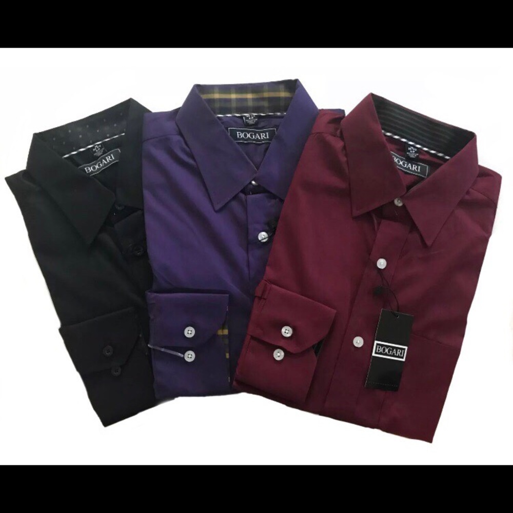 Bogari Men's Button Down Dress Shirt Long Sleeve
